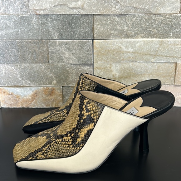 JIMMY CHOO Marcel 85mm Snake-effect Leather Mules - Picture 17 of 17